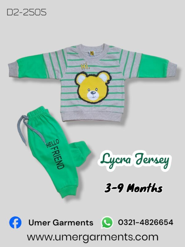 Baby Boy Gray & Green Lycra Jersey