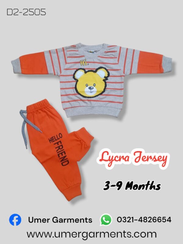 Baby Boy Gray & Orange Lycra Jersey