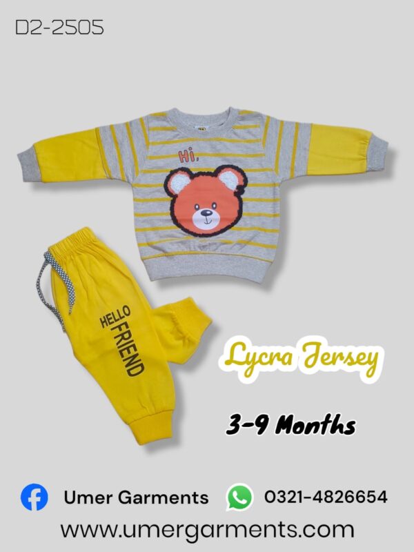 Baby Boy Gray & Yellow Lycra Jersey