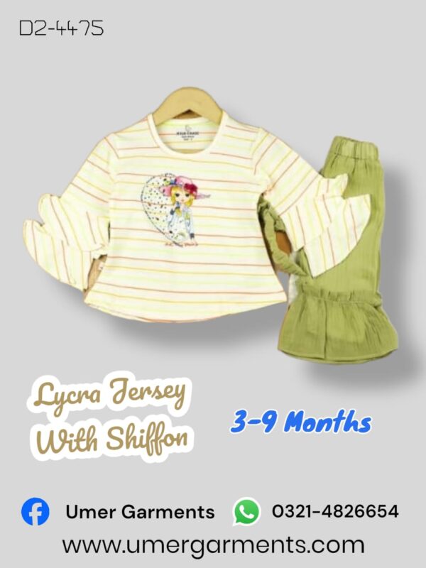 Baby Girl Cream Lycra Jersey with Shiffon