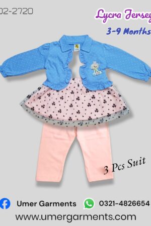 Baby Girl Pink Lycra Jersey 3 Pcs