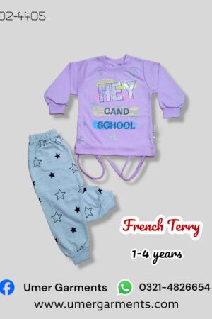 Purple French Terry Suit for Girls