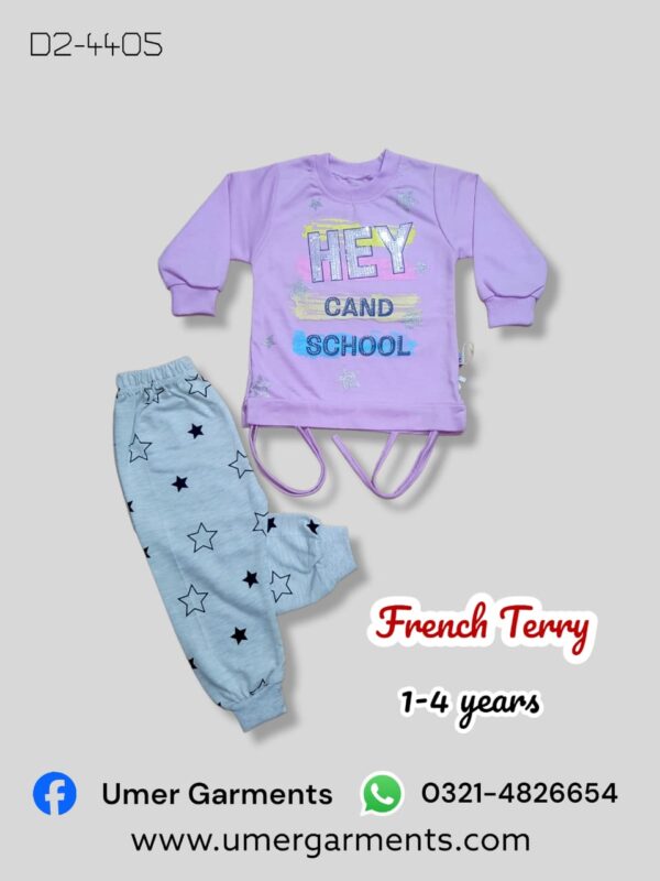 Purple French Terry Suit for Girls