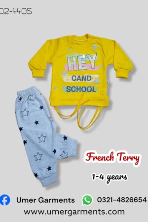 Yellow French Terry Suit for Girls